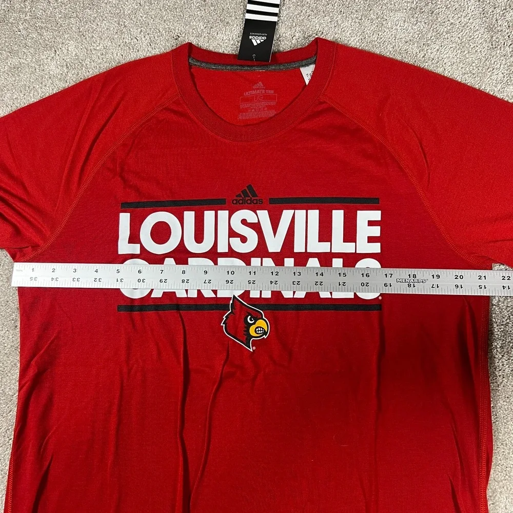 Adidas‎ Mens Large Red NCAA Louisville Cardinals Football Ultimate T-Shirt NWT